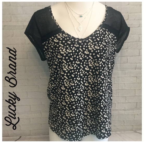 Lucky Brand Tops - Lucky Brand LIVE IN LOVE top medium black white